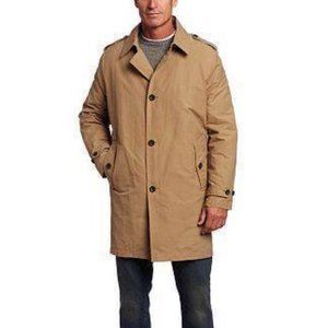 Tommy Hilfiger Mens Khaki Trench Coat Rain Jacket with Removable Liner